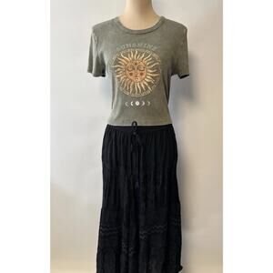 Sunshine Graphic Crop Tee - Olive Green Women’s Top
